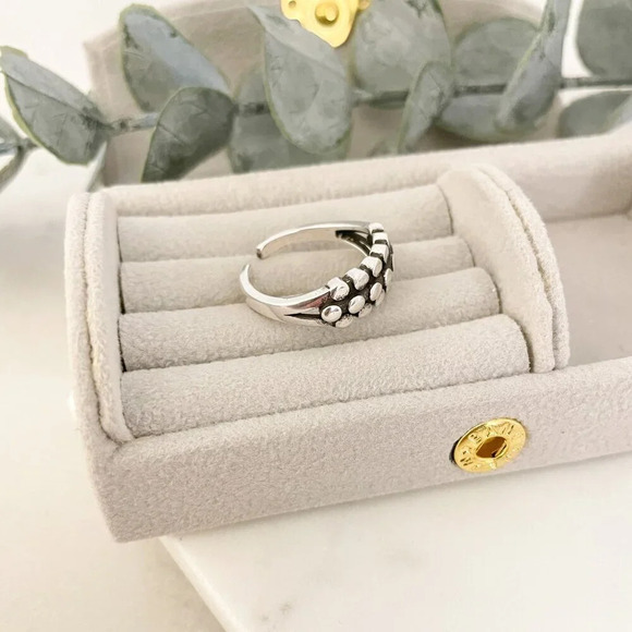 925 Sterling Silver Bead Ring Minimalist Ring Dainty Ring Stacakble Ring Band - Picture 7 of 9